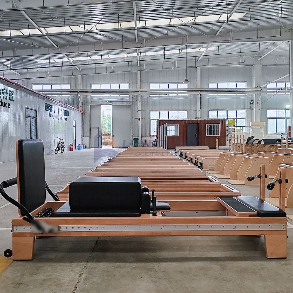 Dasar Beech Kayu Pilates Reformer